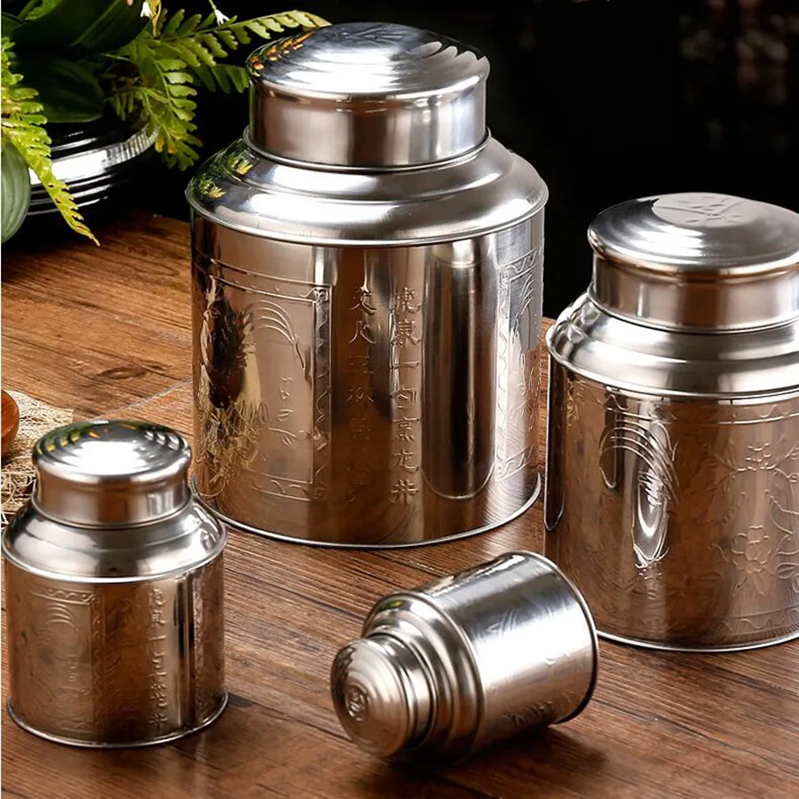 Tea Coffee Sugar Container - Duży pojemnik na herbatę ze stali