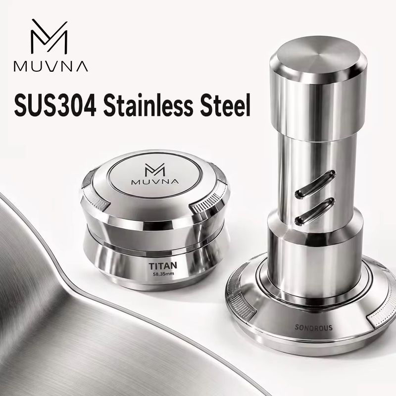 Coffee Tamper Leveler - MUVNA Stalowy Tamper do Kawy, Dystrybutor