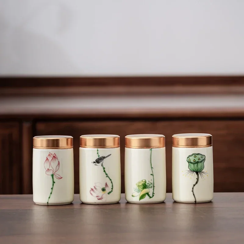 Tea Coffee Sugar Container - 4 SZTUK/LOT Butikowa ceramika Pojemnik na