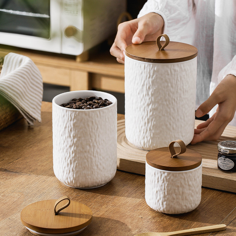 Tea Coffee Sugar Container - Ceramiczny pojemnik do przechowywania herbaty Rock