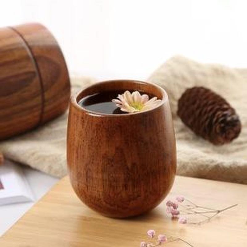 Mug Tea Coffee - Nordic Big Belly Cup Drewniany kubek
