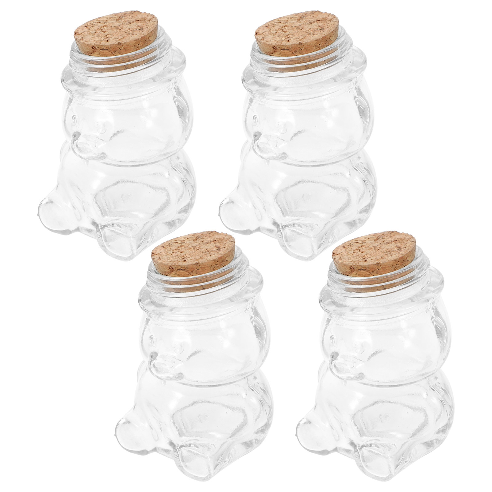 Tea Coffee Sugar Container - Zestaw 4 szklanych słoików na słodycze,