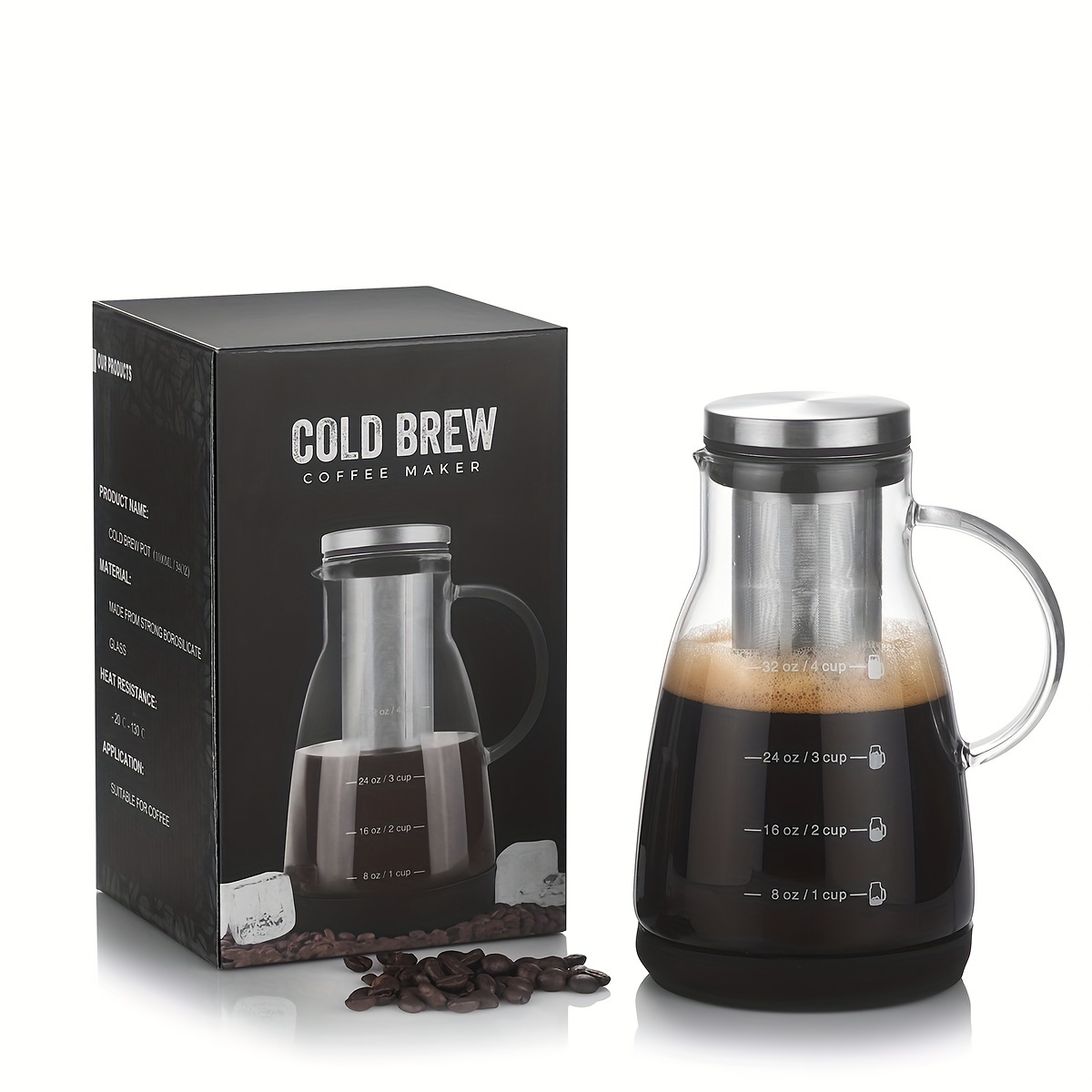 Coffee Tea Brew - Klasyczny szklany dzbanek do kawy Cold