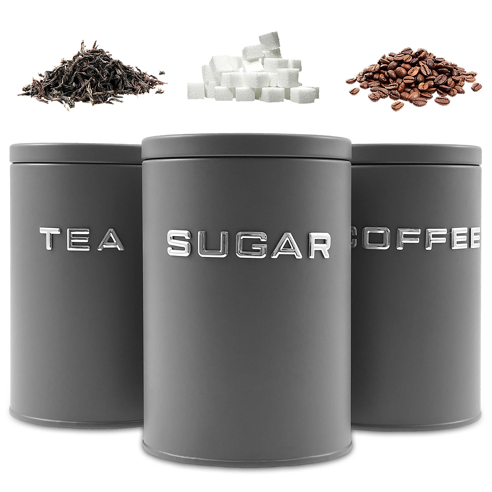 Tea Coffee Sugar Container - 3 szt. Pojemniki na herbatę, kawę