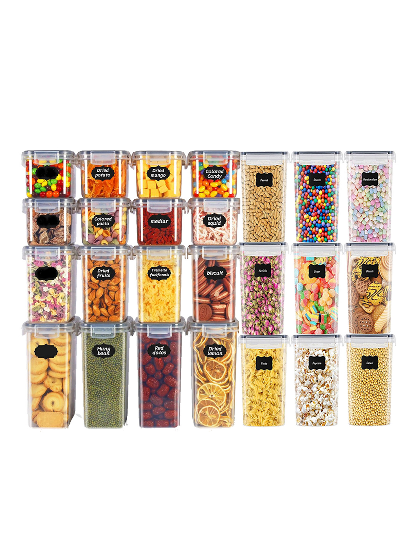 Tea Coffee Sugar Container - 48 sztuk, szczelne pojemniki do przechowywania