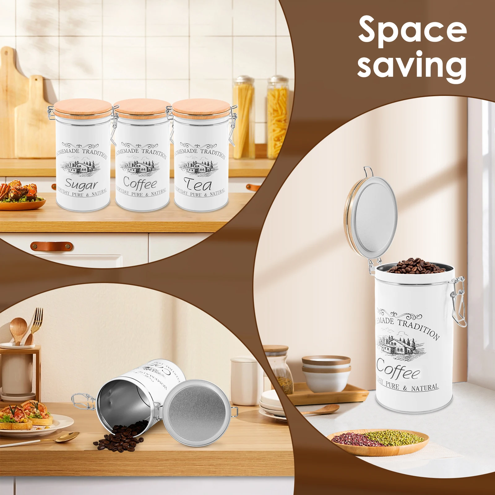 3 szt./zestaw Pojemniki na her – Tea Coffee Sugar Container recenzja i cena