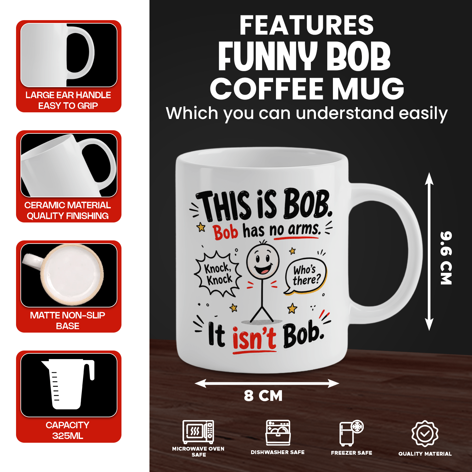 Zabawny biały ceramiczny kubek – Coffee Tea Jokes recenzja i cena