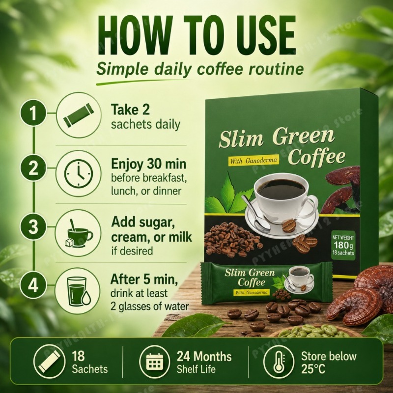 Slim Green Coffee Ganoderma Ek – Coffee Tea For Weight Loss recenzja i cena