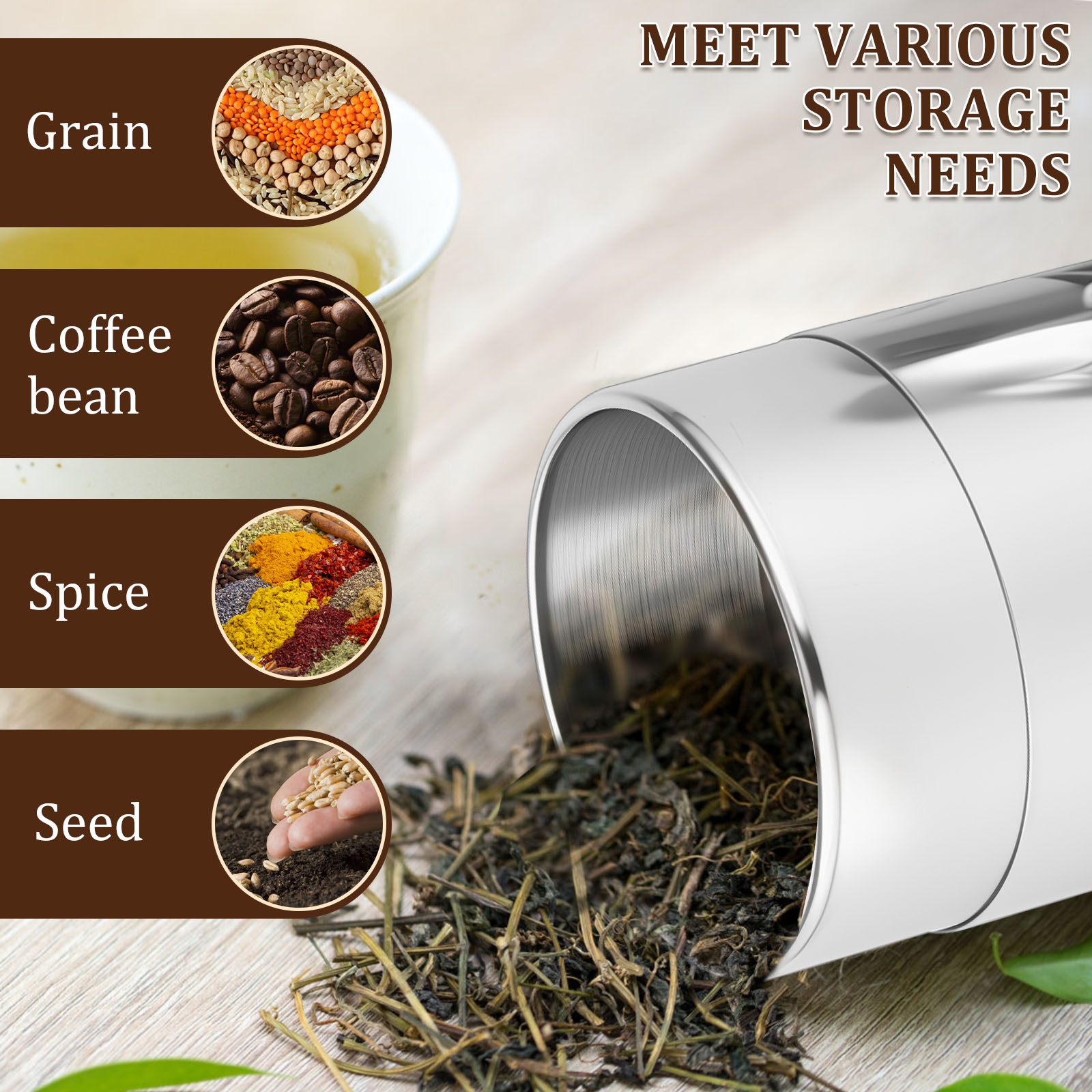 Pojemniki ze Stali Nierdzewnej – Tea Coffee Sugar Container recenzja i cena