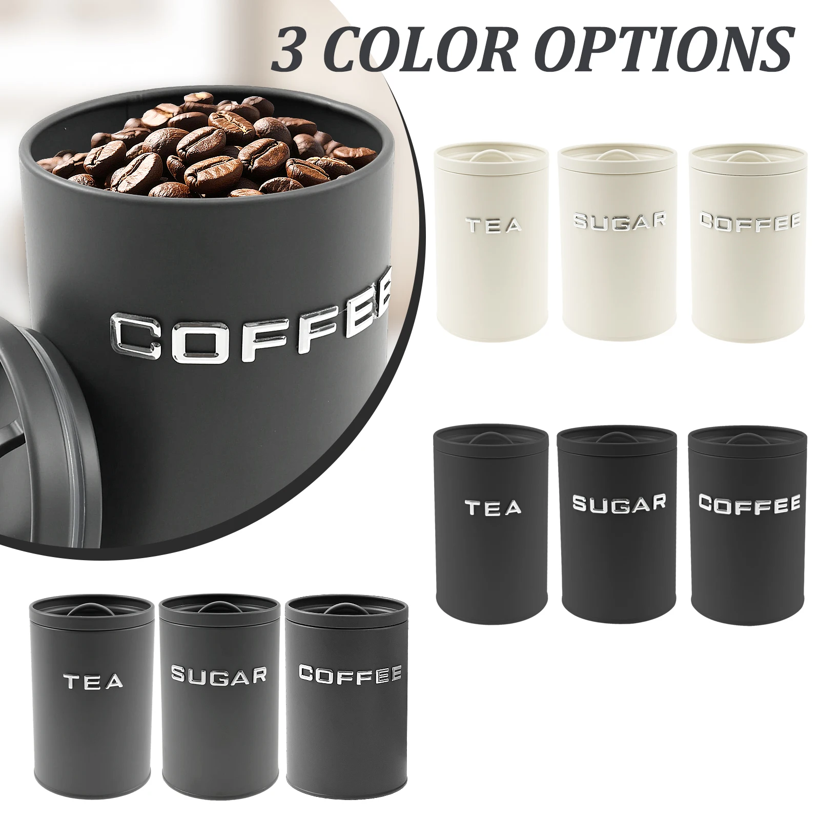 3 szt. Pojemniki na herbatę, k – Tea Coffee Sugar Container recenzja i cena