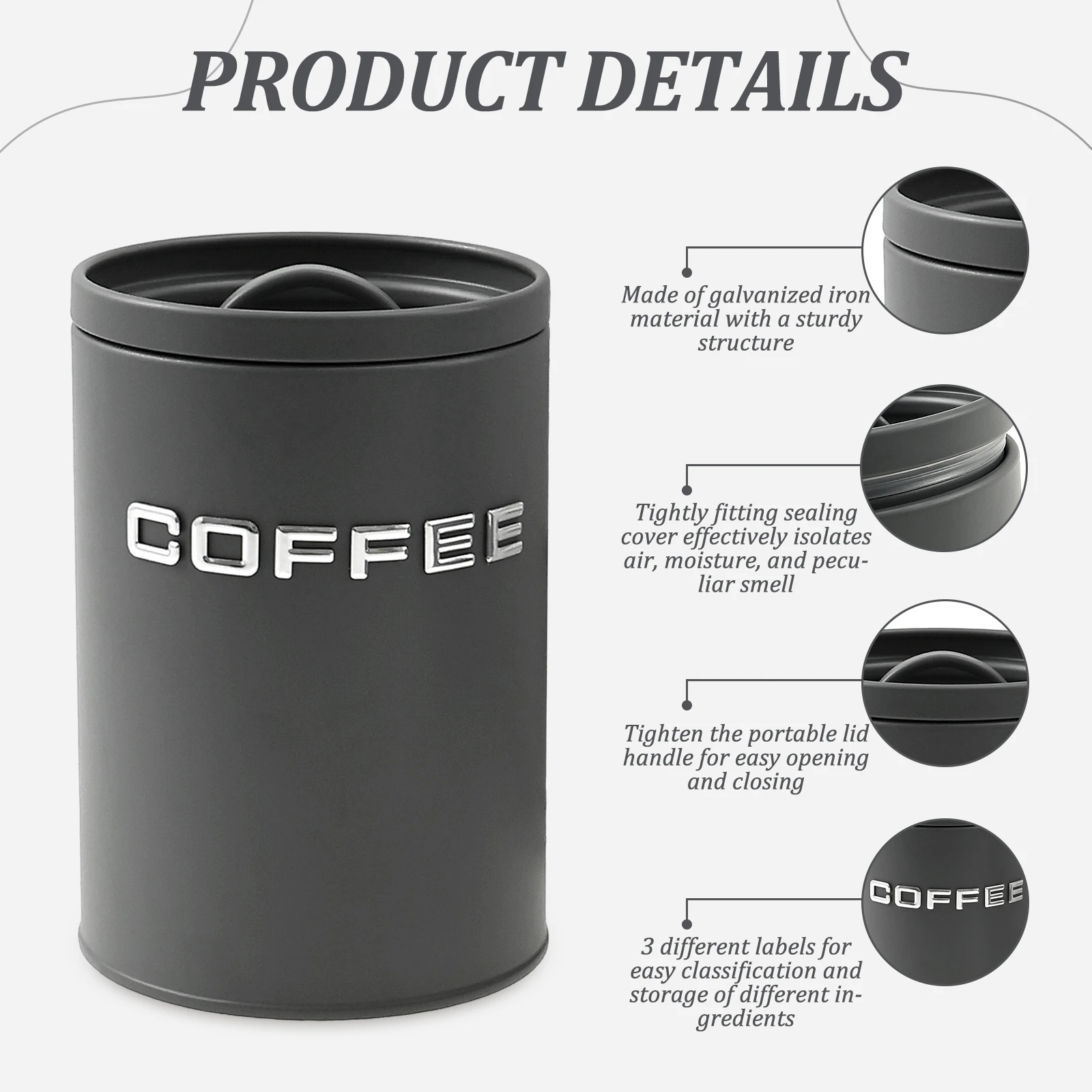 3 szt. Pojemniki na herbatę, k – Tea Coffee Sugar Container recenzja i cena