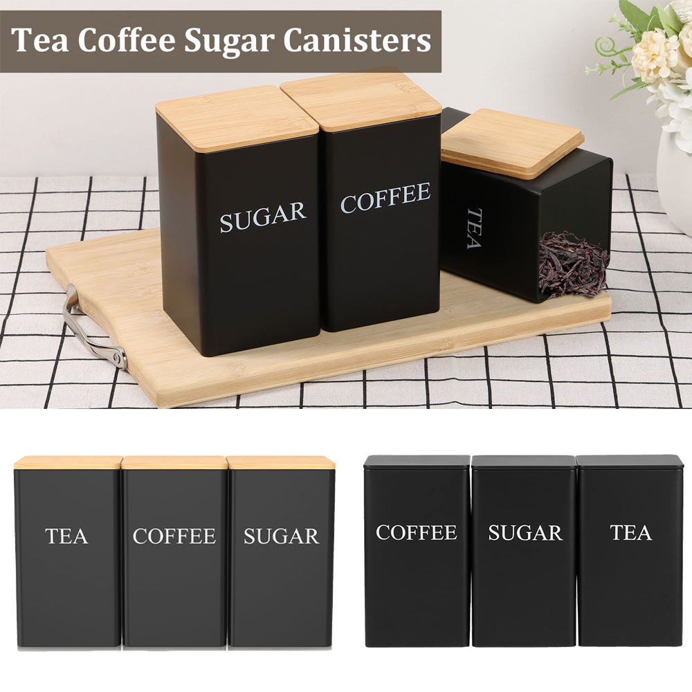 Metalowy pojemnik na kawę i he – Tea Coffee Sugar Container recenzja i cena